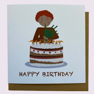 Birthday Card Man with Bagpipe